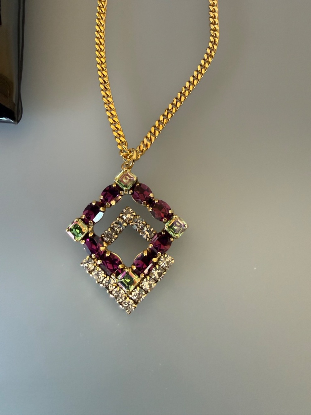 Tova Purple,aqua and clear necklace - Picture 2 of 2